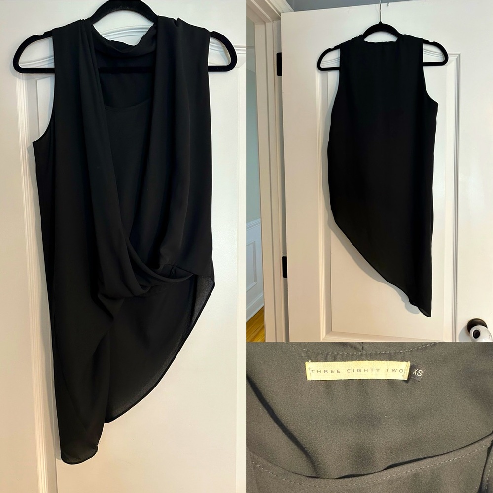 Asymmetrical black blouse